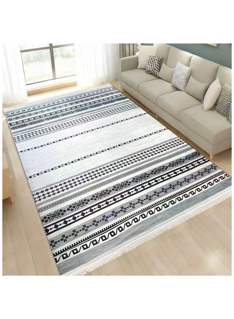 SMART HOME Large padded floor mat with a soft velvet surface and non-slip backing - Living room rug - Majlis rug - Lounge rug - Luxurious decorative rug - Elegant rug with modern patterns for living rooms and majlis - Size 400x300cm - Suitable for everyday use and entertaining - Image 2